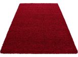 Life Shaggy Tappeto Pelo Lungo Rettangolo 160X230Cm Rosso