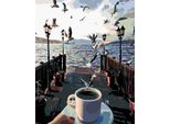 Zuty - Quadro Diamante - Tazza Di Caffe' E Razzi Sul Mare, 40X50 Cm, Senza Cornice E Senza Tela Chiusa
