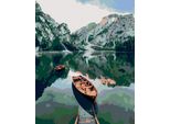 Zuty - Diamond Painting - Pramice Su Un Lago In Montagna, 40X50 Cm, Senza Cornice E Senza Spegnimento Della Tela