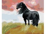 Zuty - Quadro A Diamante - Cavallo Nero Su Un Arco, 40X50 Cm, Senza Cornice E Senza Tela Chiusa