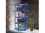 Scaffale Angolare Arebos Scaffale Pesante 180X70X70 Cm Blu | 875 Kg, 5 Ripiani In Mdf