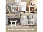 Costway Panca Da Bagno Per Doccia, Panca Con Ripiano, Sgabello Da Bagno Con Capacità Di Carico Di 170 Kg, Panca Da Bagno Per Doccia, Sgabello Da Doccia Per Adulti, Anziani, Bianco, 60,5X34X48Cm