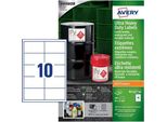 Avery B7173-50 Etichetta Autoadesiva Rettangolo Permanente Bianco 500 Pz