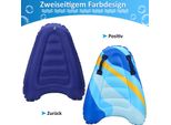 Fiqops Bodyboard Tavola Da Nuoto Gonfiabile Tavola Da Nuoto, Con Maniglie, Tavola Da Surf Per Bambini E Adulti, Tavola Da Surf, 72*52*15Cm - Blu A Strisce