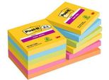 Post-It® Supersticky 654-SS-CARN-P8+4 Sticky Notes Super Sticky Notes Promotion - 76 X 76 Mm, Assortiti, 12X 90 Fogli