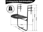 Tavolo Da Balcone Jiubiaz Tavolo Pensile Pieghevole In Metallo Tavolo Pensile 60X40Cm