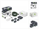 Festool Ctmc Midi I-Plus Estrattore Mobile A Batteria 36 V ( 2X 18 V ) Classe Di Polvere M ( 577672 ) + 4X Batteria Ricaricabile 5,0 Ah + Doppio Caricatore + Systainer