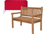 Panca Da Giardino In Teak Teako Design Arezzo - Panca In Legno Massiccio Resistente Alle Intemperie Con Braccioli Da 120/150/180 Cm (120 Cm, Rosso)