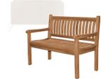 Panca Da Giardino In Teak Teako Design Arezzo - Panca In Legno Massiccio Resistente Alle Intemperie Con Braccioli Da 120/150/180 Cm (120 Cm, Crema)