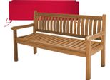 Panca Da Giardino In Teak Teako Design Arezzo - Panca In Legno Massiccio Resistente Alle Intemperie Con Braccioli Da 120/150/180 Cm (150 Cm, Rosso)