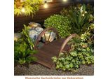 Costway Ponte Per Laghetto Ponte Da Giardino, Ponte In Legno Con Ringhiera A Doppia Mezza Ruota, Ponte Decorativo Ponte Pedonale In Legno Di Abete, Ponte Decorativo Per Giardino, Laghetto, 101 X 48,5 X 38 Cm