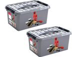 Scatola Per La Cura Delle Scarpe Sunware Q-Line Con Inserto/Divisorio Da 6 Litri - Set Di 2 Pezzi