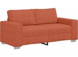 Vidaxl Divano A Due Posti Rosso Arancione 180X77X82 Cm Tessuto Cord