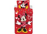 Disney Minnie Mouse Bettbezug Cuori - 140 X 200 Cm - Baumwolle Rot