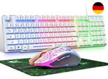 Tastiera Da Gioco Con Mouse Layout Tedesco Qwertz Tastiera Cablata Retroilluminazione Led Rgb 2400 Dpi Mouse A 6 Tasti Tastiera E Mouse