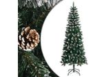 The Living Store Albero Di Natale Artificiale Con Supporto Verde 240 Cm Pvc