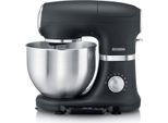 Impastatrice Planetaria Multifunzione Da 5,5 L E 1000 W, Nera/Acciaio Inossidabile Severin Km3898