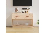 The Living Store Mobile Tv 90X40X60 Cm In Legno Di Pino Massiccio