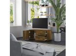 The Living Store Mobile Tv In Rovere Fumé 80X34X36 Cm Materiale In Legno