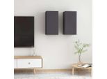 The Living Store Mobili Tv 2 Pz. Grigio 30,5X30X60 Cm Materiale A Base Di Legno