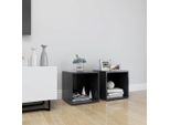 The Living Store Mobili Tv 2 Pz. Grigio 37X35X37 Cm Materiale A Base Di Legno