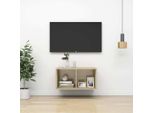 The Living Store Parete Tv Rovere Sonoma 37X37X72 Cm Materiale Legno