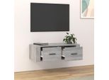 The Living Store Parete Tv Grey Sonoma 80X36X25 Cm Materiale A Base Di Legno