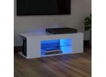The Living Store Mobile Tv Con Luci Led Bianco 90X39X30 Cm