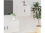 The Living Store Parete Tv Bianco Lucido 40X34,5X40 Cm