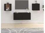 The Living Store Pareti Tv 2 Pezzi Nero 40X34,5X40 Cm