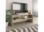 The Living Store Mobile Tv Rovere Sonoma 100X40X40 Cm Materiale In Legno