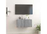 The Living Store Parete Tv Grey Sonoma 60X30X30 Cm Materiale A Base Di Legno