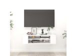 The Living Store Parete Tv Bianca 100X30X26,5 Cm Materiale In Legno