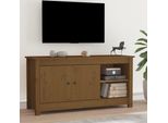 The Living Store Mobile Tv Marrone Miele 103X36,5X52 Cm In Legno Di Pino Massiccio