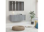 The Living Store Mobile Tv Grigio Sonoma 80X30X30 Cm Materiale Legno