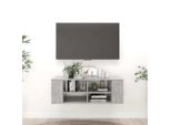 The Living Store Parete Tv Grigio Cemento 102X35X35 Cm Materiale Legno