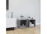 The Living Store Mobili Tv 2 Pz. Grigio Cemento 37X35X37 Cm Materiale A Base Di Legno