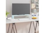The Living Store Supporto Tv/Alzata Monitor In Vetro Verde 60X25X11 Cm