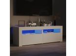 The Living Store Mobile Tv Con Luci Led Bianco 120X35X40 Cm