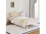 The Living Store Letto In Legno Massiccio Di Pino 90X200 Cm Bianco