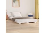 The Living Store Letto In Legno Massiccio Bianco 90X200 Cm Pino