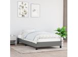 The Living Store Struttura Letto Grigio Scuro 100X200 Cm In Tessuto
