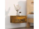 The Living Store Comodino Da Parete In Rovere Fumé 50X36X25 Cm