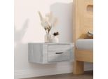 The Living Store Comodino A Parete Grey Sonoma 50X36X25 Cm
