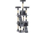 The Living Store Tiragraffi Per Gatti Con Pali In Sisal 170 Cm Stampa A Zampa Grigio