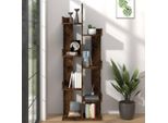 Vidaxl Libreria 48X25,5X140 Cm In Legno Di Quercia Fumé - Libreria - Librerie - Scaffale Per Libri - Organizzatore Di Libri