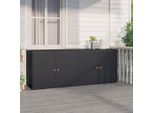 The Living Store Mobile Da Giardino Nero 198X55,5X80 Cm Poly Rattan