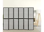 Vidaxl 6 Pezzi Paravento Pieghevole Stile Giapponese 240X170 Cm Nero - Paravento Pieghevole - Divisorio Per Ambienti - Divisorio Per Ambienti