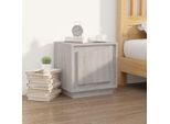 The Living Store Comodino Grigio Sonoma 44X35X45 Cm Materiale A Base Di Legno
