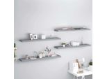 The Living Store Mensole Galleggianti Da Parete 4 Pz. Grigio 120X23,5X3,8 Cm Mdf